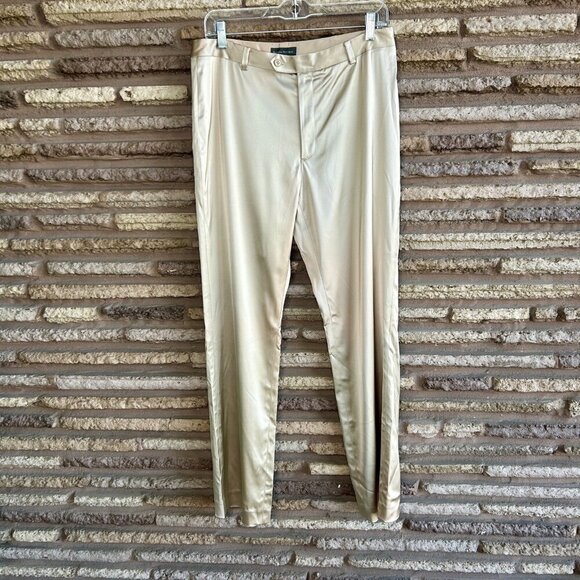 Banana Republic Vintage Metallic Gold Shiny Satin Pants Size 10 NWT - Picture 5 of 6
